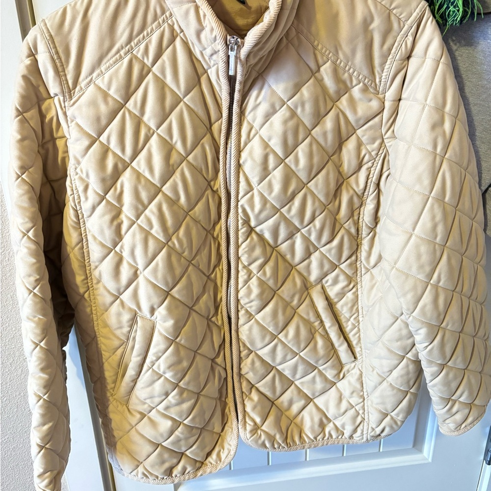 Ralph Lauren Quilted Cream Puffer Jacket